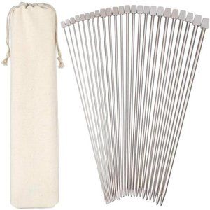 Knitting NeedlesSet for Beginners Knitting Accessories-11Pairs of StainlessSteel
